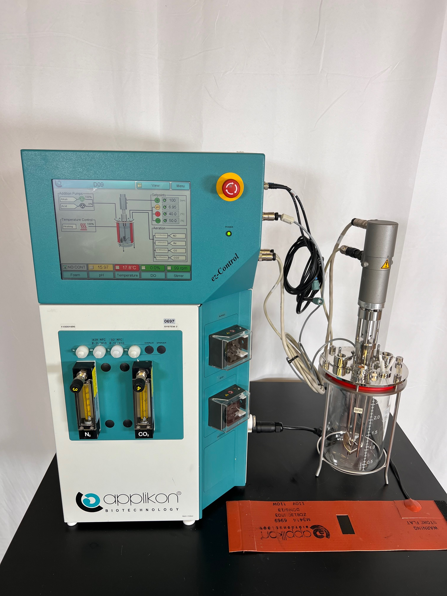 Tested Working Applikon ez-Control 2 L Small Scale Bioreactor, Cell Culture